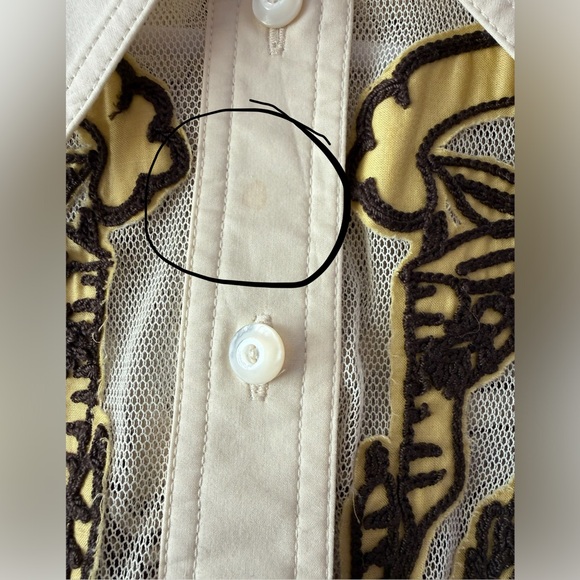 Tory Burch Brigitte Wheat Print Roll Tab Shirt - Picture 6 of 16